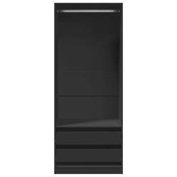  Wardrobe Black 80x50x200 cm Engineered Wood