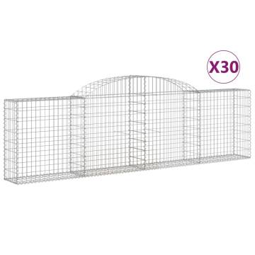 Arched Gabion Baskets 30 pcs 300x30x80/100 cm Galvanised Iron