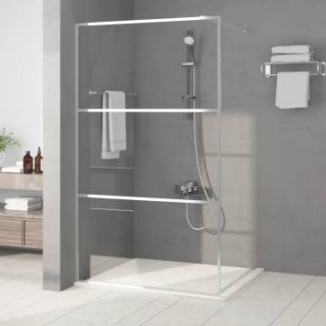  Walk-in Shower Wall Silver 115x195 cm Clear ESG Glass