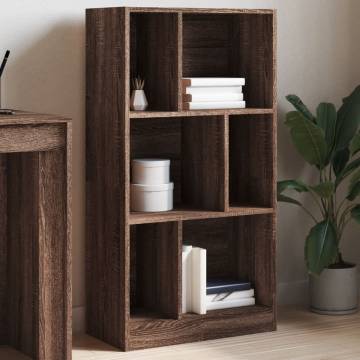  Bookcase Brown Oak 57x28.5x107.5 cm Engineered Wood