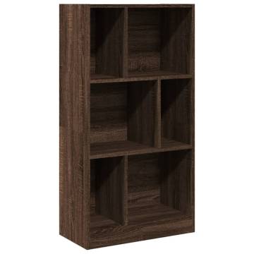  Bookcase Brown Oak 57x28.5x107.5 cm Engineered Wood