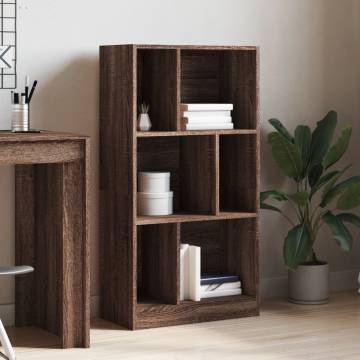  Bookcase Brown Oak 57x28.5x107.5 cm Engineered Wood