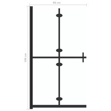 Foldable Walk-in Shower Wall Transparent ESG Glass 80x190 cm