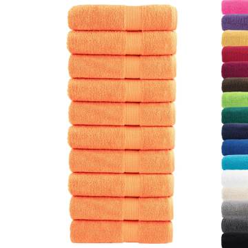  Premium Hand Towels SOLUND 10 pcs Orange 50x100 cm 600 gsm