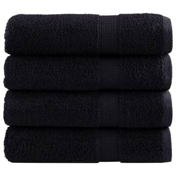  Premium Shower Towels SOLUND 4 pcs Black 70x140 cm 600 gsm