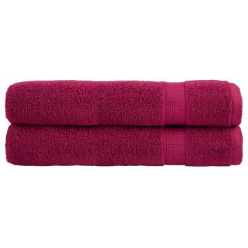  Premium Towels SOLUND 2pcs Bordeaux 100x200cm 600gsm