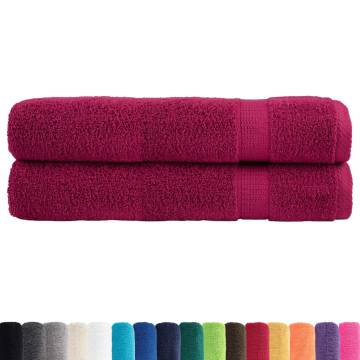  Premium Towels SOLUND 2pcs Bordeaux 100x200cm 600gsm