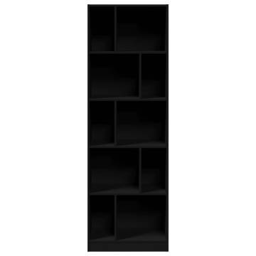  Bookcase Black 57x28.5x174 cm Engineered Wood