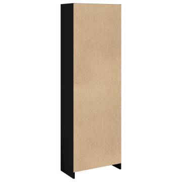  Bookcase Black 57x28.5x174 cm Engineered Wood