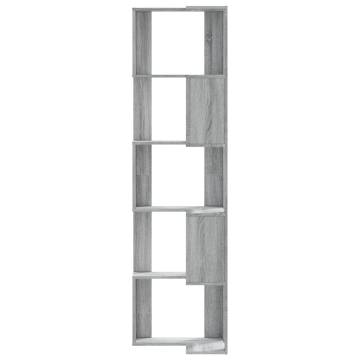  Corner Bookcase 5-Tier Grey Sonoma 50x50x179 cm Engineered Wood