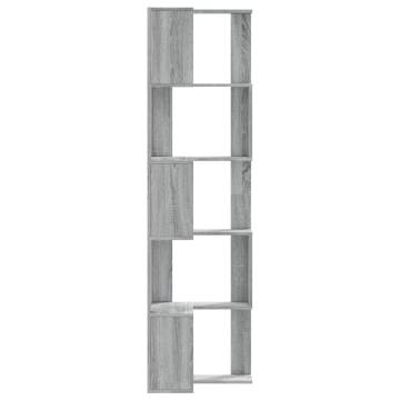  Corner Bookcase 5-Tier Grey Sonoma 50x50x179 cm Engineered Wood