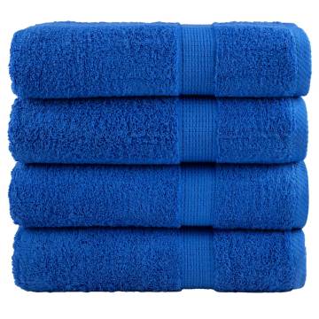  Premium Hand Towels SOLUND 4pcs Blue 50x100cm 600gsm