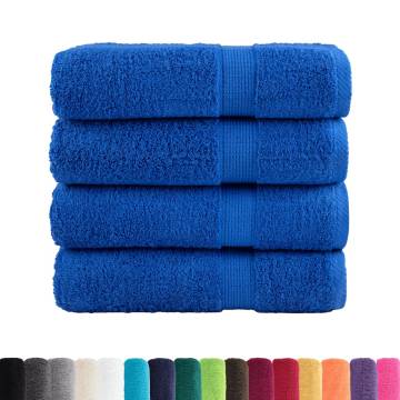  Premium Hand Towels SOLUND 4pcs Blue 50x100cm 600gsm