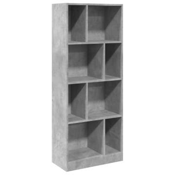  Bookcase Concrete Grey 57x28.5x141 cm Engineered Wood