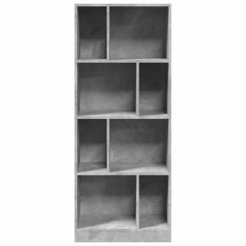  Bookcase Concrete Grey 57x28.5x141 cm Engineered Wood