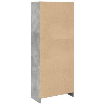  Bookcase Concrete Grey 57x28.5x141 cm Engineered Wood