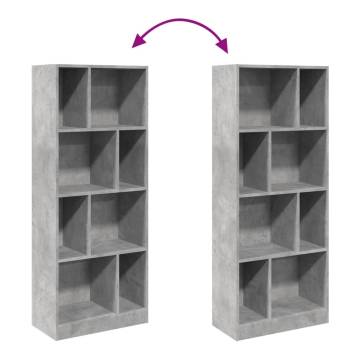  Bookcase Concrete Grey 57x28.5x141 cm Engineered Wood