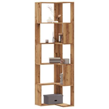  Corner Bookcase 5-Tier Artisian Oak 50x50x179 cm Engineered Wood