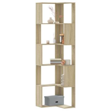  Corner Bookcase 5-Tier Sonoma Oak 50x50x179 cm Engineered Wood