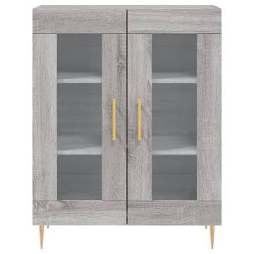  Highboard Grey Sonoma 69.5x34x180 cm Engineered Wood