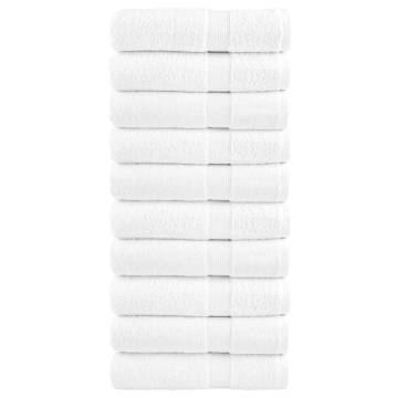  Premium Hand Towels SOLUND 10pcs White 50x100cm 600gsm