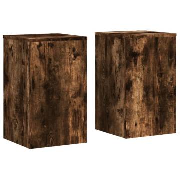  Plant Stands 2 pcs Smoked Oak 30x30x50 cm Engineered wood