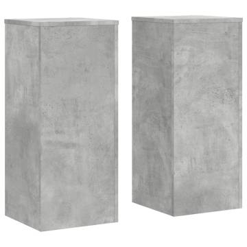  Plant Stands 2 pcs Concrete Grey 30x30x70 cm Engineered wood