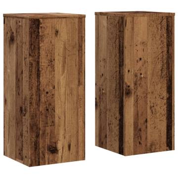  Plant Stands 2 pcs Old Wood 30x30x70 cm Engineered wood