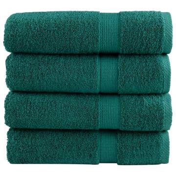  Premium Shower Towels SOLUND 4 pcs Green 70x140 cm 600 gsm