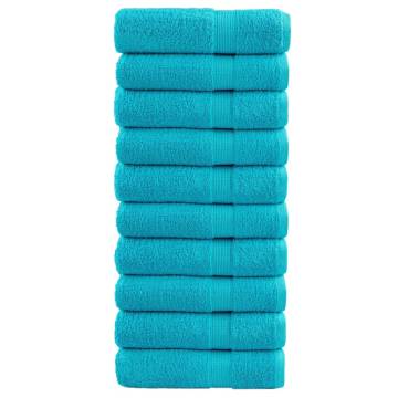  Premium Shower Towels SOLUND 10 pcs Turquoise 70x140 cm 600 gsm