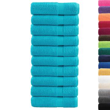  Premium Shower Towels SOLUND 10 pcs Turquoise 70x140 cm 600 gsm