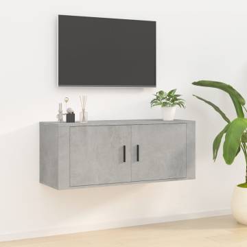 Wall Mounted TV Cabinet Concrete Grey 100x34.5x40 cm