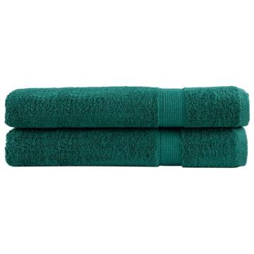  Premium Sauna Towels SOLUND 2 pcs Green 80x200 cm 600 gsm