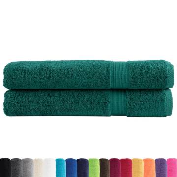  Premium Sauna Towels SOLUND 2 pcs Green 80x200 cm 600 gsm