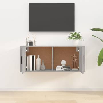 Wall Mounted TV Cabinet Concrete Grey 100x34.5x40 cm