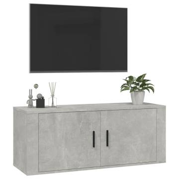 Wall Mounted TV Cabinet Concrete Grey 100x34.5x40 cm