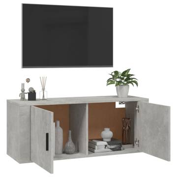 Wall Mounted TV Cabinet Concrete Grey 100x34.5x40 cm