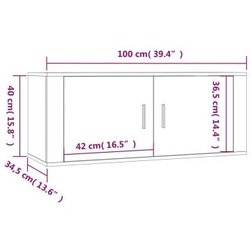 Wall Mounted TV Cabinet Concrete Grey 100x34.5x40 cm