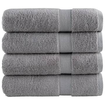  Premium Hand Towels SOLUND 4pcs Grey 50x100cm 600gsm