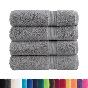  Premium Hand Towels SOLUND 4pcs Grey 50x100cm 600gsm