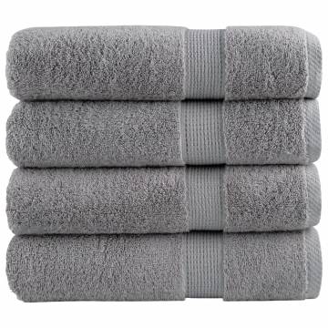  Premium Bath Towels SOLUND 4pcs Grey 100x150cm 600gsm