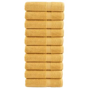  Premium Hand Towels SOLUND 10pcs Gold 50x100cm 600gsm