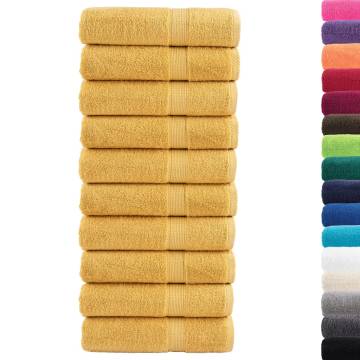  Premium Hand Towels SOLUND 10pcs Gold 50x100cm 600gsm