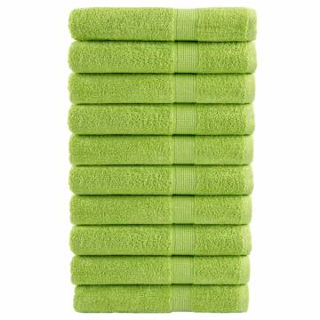  Premium Towels SOLUND 10 pcs Apple Green 100x200 cm 600 gsm