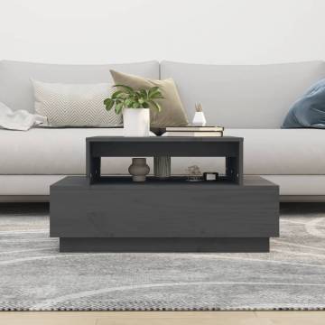 Coffee Table Grey 80x55x40.5 cm Solid Wood Pine