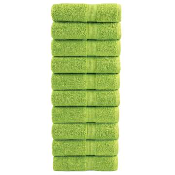  Premium Guest Towels SOLUND 10 pcs Apple Green 30x50 cm 600 gsm