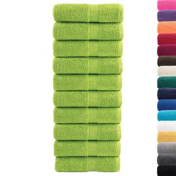  Premium Guest Towels SOLUND 10 pcs Apple Green 30x50 cm 600 gsm