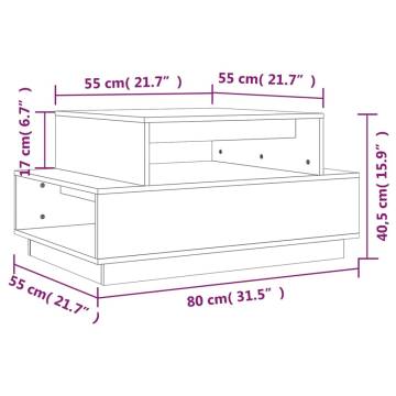 Coffee Table Grey 80x55x40.5 cm Solid Wood Pine