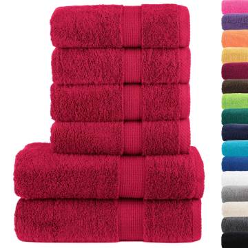  6 Piece Premium Towel Set SOLUND Red 600 gsm