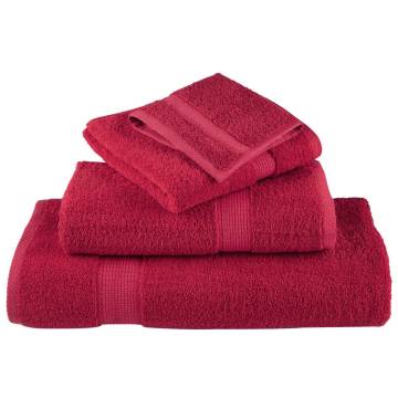  6 Piece Premium Towel Set SOLUND Red 600 gsm